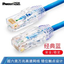 泛达 超六类非屏蔽细网线超6类成品跳线家用电脑宽带路由器cat6a万兆高速网线带水晶头 经典蓝 25米 （单位：根）（仅限北京市区域销售）