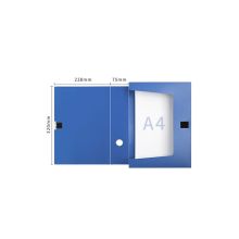 广博 A8031 75mm加厚粘扣A4文件盒资料盒/档案盒 蓝色（单位：只）