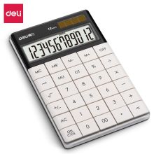得力(deli)双电源时尚计算器 轻薄机身平板按键桌面计算机 办公用品 白色1589 单位：个