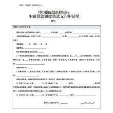 国产 SX-JK06 A4 定制 小额贷款额度借款支用申请单（单位：本）