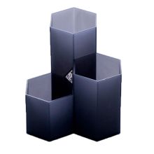 康百 P3517 多功能笔筒 118/83/55*31mm 透明黑 （单位：个）