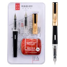 英雄 368 双尖钢笔（赠10*墨囊） EF+F尖 1套装 黑色 （单位：套）