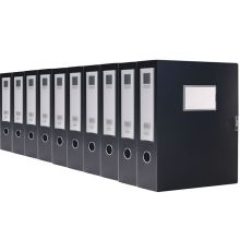 得力 33203 加宽塑料档案盒 A4 75mm 10个装 黑色 （单位：包）