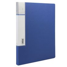 得力 5418 金属长押夹+插页袋硬文件夹 A4 单个装 蓝色 （单位：个）