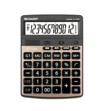夏普 EL-G7600-BR 语音台式计算器 12位 单个装 摩卡金 （单位：个）