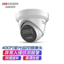 海康威视 DS-2CD3346WDV3-I 4mm 监控摄像头 400万星光夜视定时切换室内室外高清拾音智能半球摄像机 白色（单位：个）