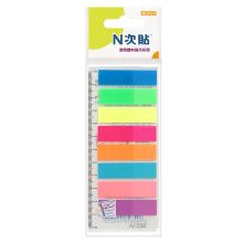 N次贴 34021 荧光膜指示标签贴/便笺条 45*12mm 10张*8色 单位:包 彩色