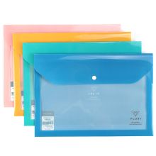 康百 E2891 按扣透明文件袋 A4 4个/包 单位：包 橙色