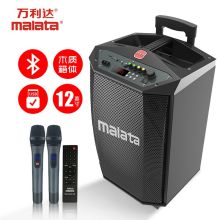 万利达 12英寸 移动音箱带话筒支架 拉杆便携式低音炮 无线蓝牙充电（单位：套）