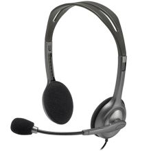 罗技（Logitech）H111 电脑耳机头戴式手机语音办公耳麦单孔带麦克风 灰色（单位：个）