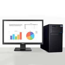 华硕 D520MT-i56500/23.8 台式电脑 (I5-6500 4G 1TB+120G SSD/集显/DRW/带PCI/键鼠/DOS/23.8LED/三年上门） 黑色（单位：个）