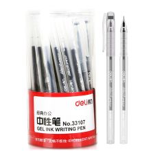 得力 33107 简透中性笔全针管 0.5mm 40支/桶 单位:桶 黑色