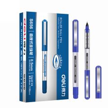 得力 S656 中性笔直液式 0.5mm 12支/盒 单位:盒 蓝色