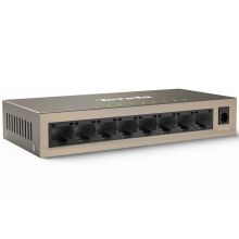 腾达（Tenda）TEG1008M 8口千兆交换机 钢壳壁挂式 安防网络监控摄像头专用分线器 分流器  (单位：台）