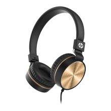 惠普/HP  DHH-1206 头戴式有线 耳机  台式 电脑 主动降噪 运动音乐游戏电竞手机k歌 高音质HiFi便携式带麦 YC 金色