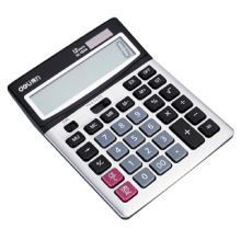 得力 DL-1654 双电源宽屏办公桌面计算器 银灰色 （单位：个）