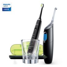 飞利浦 PHILIPS 电动牙刷冲牙器 口腔护理套装黑色款 HX8471/03