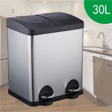 国产 脚踏式 30L 不锈钢分类垃圾桶 银色（单位：个）