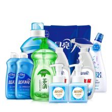 蓝月亮 薰衣草洗衣液2kg+1kg袋*2+手洗洗衣液500g*2+洗洁精1kg+油污克星500g瓶+瓶补+洁厕液500g+泡沫抑菌洗手液255g*2瓶 洗护清洁组合 11.00 瓶/套 (计价单位：套)