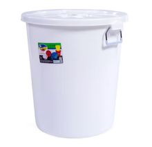 国产 118ml 圆形 塑料带盖垃圾桶 白色（单位：个）