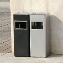 帝梵 240*240*610mm 烤漆+不锈钢 方形丽格垃圾桶 黑色（单位：个）