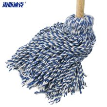 海斯迪克 HK-8027 传统拖把 木头杆棉线布条 蓝白色 (单位：个）