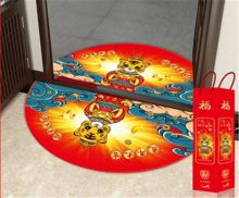 国产 半圆形水晶绒福踏地垫 红色（单位：个）