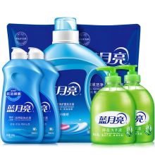 蓝月亮 深层洁净亮白增艳洗衣液洗手液组合 亮白增艳薰衣草洗衣液2kg+亮白增艳薰衣草补充装1kg*2袋+预涂手洗500g*2+芦荟洗手液500g*2 单位：套