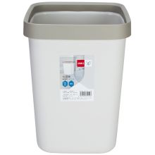 得力 18821 方形敞口垃圾桶 12L 浅灰 (单位:个)