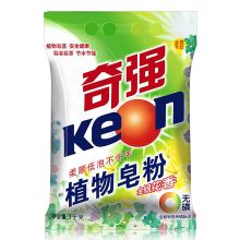奇强 植物亲肤皂粉 易溶易漂柔顺低泡不伤手家庭装洗衣粉 3kg 单位:袋
