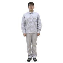 燕舞 JZYGJ2017NQJ1007 M码 防静电夏季长袖工作服 男女同款 LOGO定制 浅灰色 (单位：套)