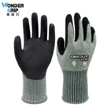 多给力(Wonder Grip) WG-787 1双 劳保工作手套防切割防刺刀具操作金属玻璃加工五级加强型 8/M 绿白(单位：包)