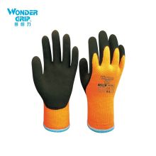 多给力(Wonder Grip) WG-380 1双 乳胶手套防寒防冻防滑冬季冷库劳保手套仓储冷链搬运工作手套 8/M 橙色(单位：包)