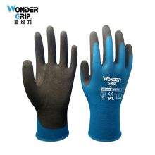 多给力(Wonder Grip) WG-1857 12双 8针弹性灵巧作业手套丁腈橡胶涂层耐磨透气搬运维修 7/S 蓝绿色(单位：袋)