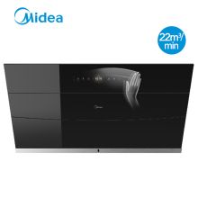 美的 E62S 变频随烟感侧吸抽油烟机22m立方大吸力厨房家用智能wifi大吸力蒸汽洗 黑色 单位:台