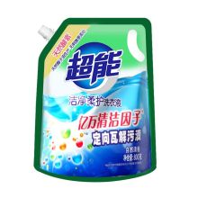 超能 洁净柔护洗衣液自然清香带出液口 800g 单位：袋
