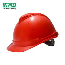 梅思安（MSA） 10146680 V-Gard 豪华型安全帽 （红色，ABS，一指键，PVC吸汗带，07D） (单位：顶)