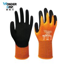 多给力(Wonder Grip) WG-320 12双 腈纶氨纶天然乳胶轻防寒冬手套季骑车户外滑雪水产防护手套 8/M 橙色(单位：袋)