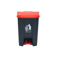 苏识 YJ-A033 68升 塑料脚踏垃圾桶 (计价单位：个) 灰桶红盖