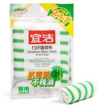 宜洁 Y-965 竹纤维抹布/双层加厚 3片装 绿纹 单位：包