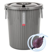 紫丁香（Lilac）WJ8135 茶桶塑料圆形茶渣桶 卡其咖色 （单位：个）