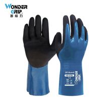 多给力(Wonder Grip) WG-528L 12双 尼龙丁腈橡胶33CM长筒防油机械维修汽修作业劳保手套 10/XL 蓝灰(单位：袋)
