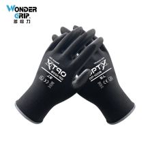 多给力(Wonder Grip) OP-100B 12双 通用PU涂掌手套透气建筑搬运工地防滑耐磨劳保手套 9/L 黑色(单位：袋)