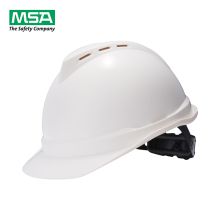 梅思安（MSA） 10167222 V-Gard 豪华型安全帽 （白色 PE， 超爱戴 PVC吸汗带 尼龙 D型下颏带） (单位：顶)
